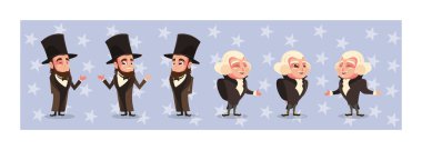 president abraham lincoln and george washington, presidents day celebration clipart
