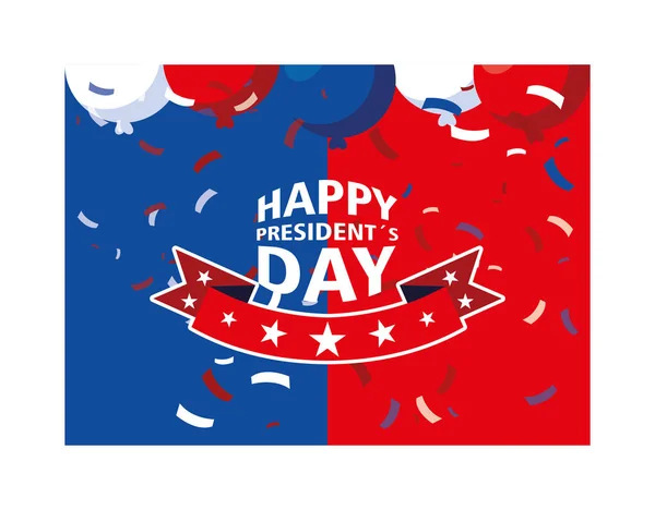 Label happy president day, greeting card, United States of America celebration — Stock Vector