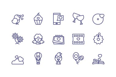 Aşk ve sevgililer günü ikonu vektör dizaynı