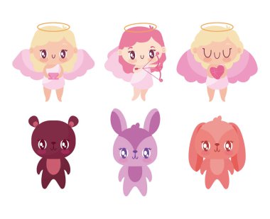 Aşk ve mutlu sevgililer günü ikonu vektör dizaynı