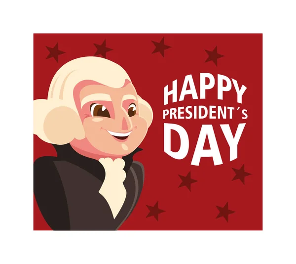 Feliz día del presidente, presidente George Washington — Vector de stock