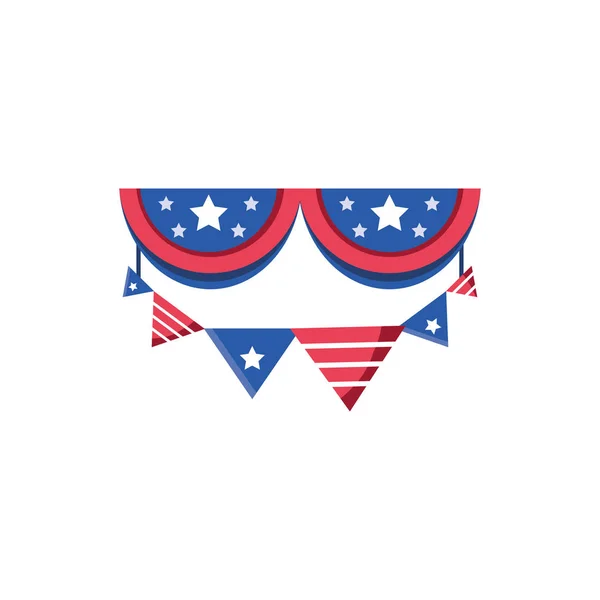 Isolated usa flag banner pennant vector design — 스톡 벡터