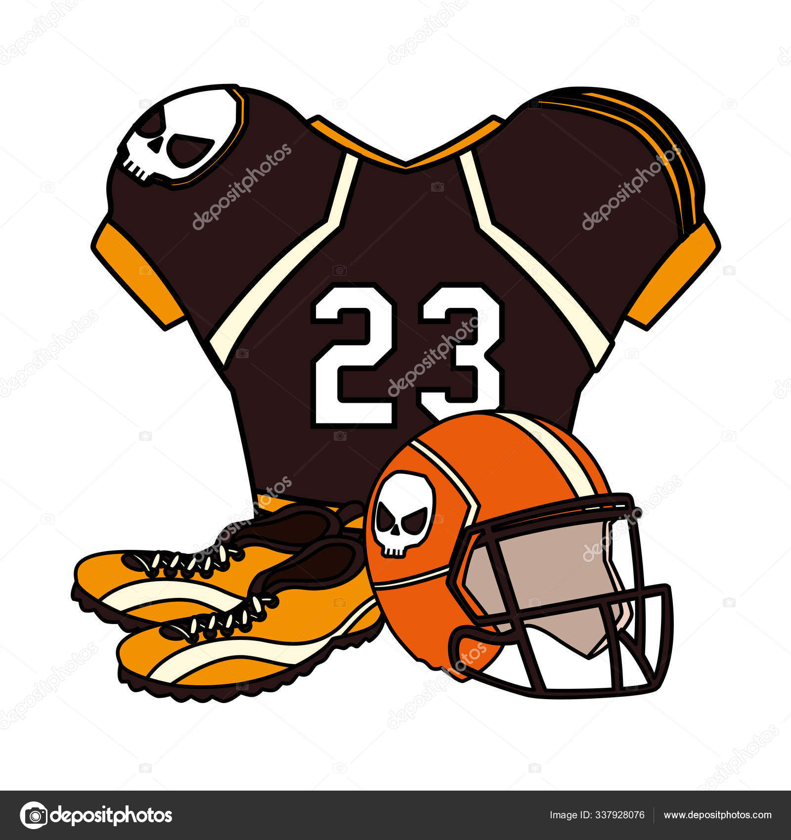 American Football Player Outfit Sportsuit Stock Vector C Djv