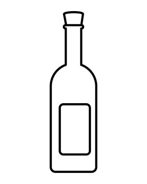 Beyaz arka planda şarap şişesi