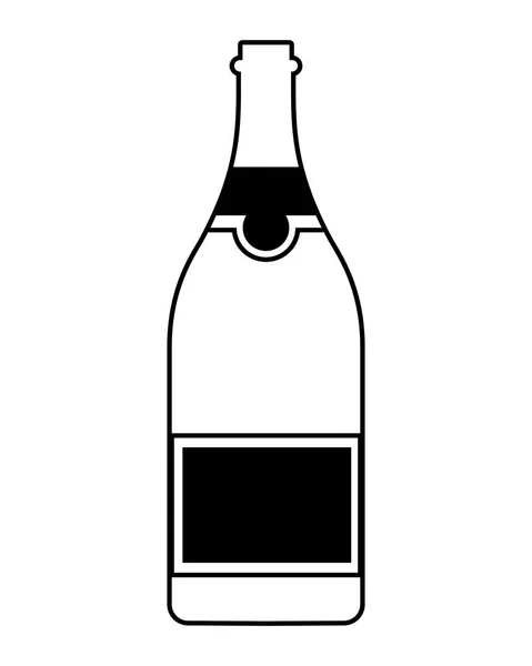 Beyaz arka planda şarap şişesi — Stok Vektör