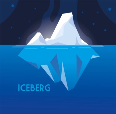 full big iceberg floating in in the sea