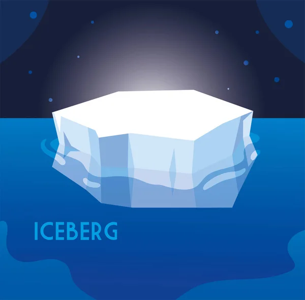 Grande iceberg pieno nel mare, polo nord — Vettoriale Stock
