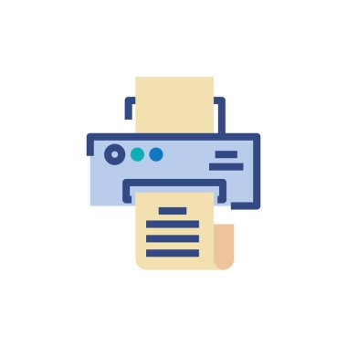 Veri belgesi vektör tasarımına sahip izole yazıcı