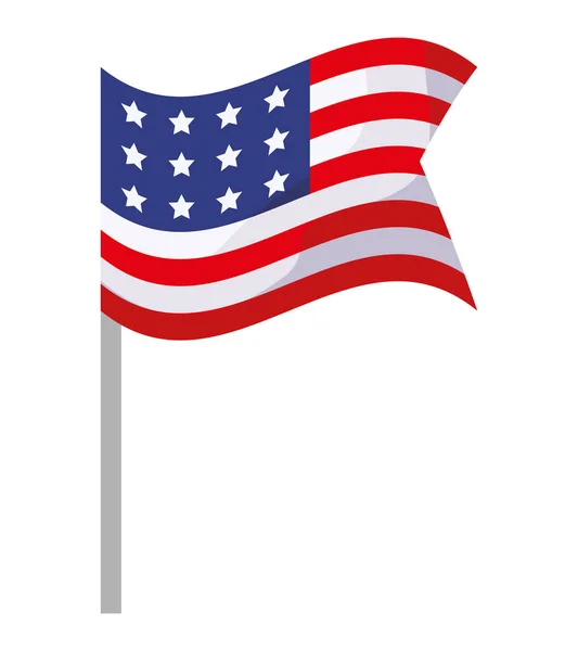 Desenho isolado do vetor de bandeira dos EUA —  Vetores de Stock