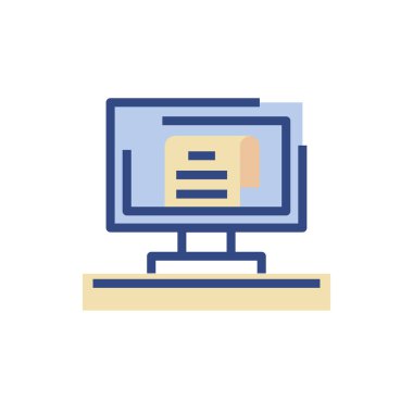 Bilgisayar vektör tasarımı içinde izole edilmiş veri belgesi