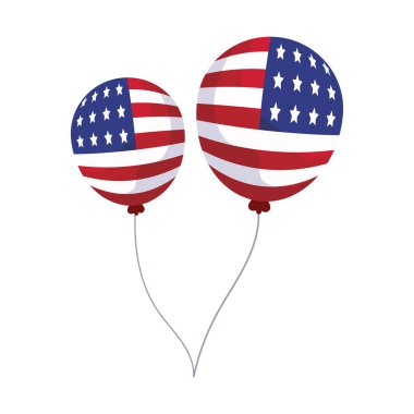 İzole edilmiş ABD balonları vektör tasarımı