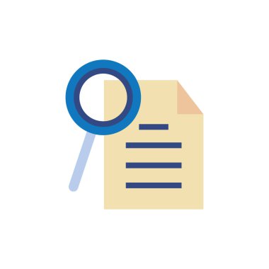 Isolated data document and lupe vector design