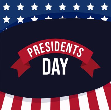 Flag and ribbon of usa happy presidents day vector design
