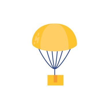 Isolated delivery hot air balloon box vector design