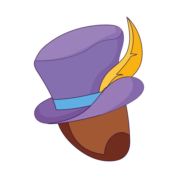 Hombre con diseño de vectores de sombrero de mardi gras — Vector de stock