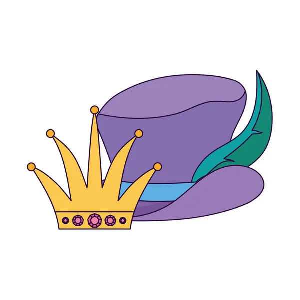 Chapeau de fête isolé et design vectoriel couronne — Image vectorielle