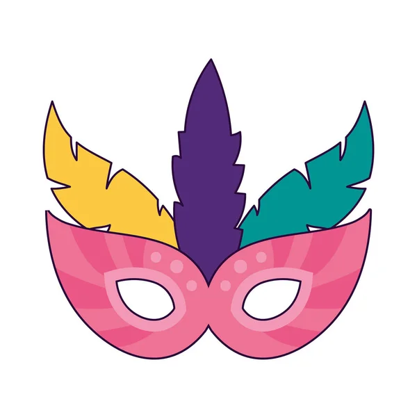 Isolated party mask with feathers vector design — Stock vektor