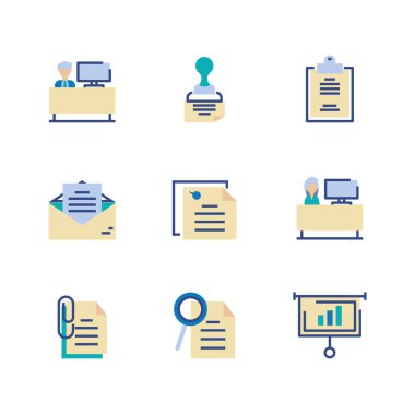 İzole ofis ve iş simgesi vektör dizaynı