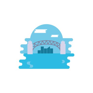 Isolated australian bridge and city vector design