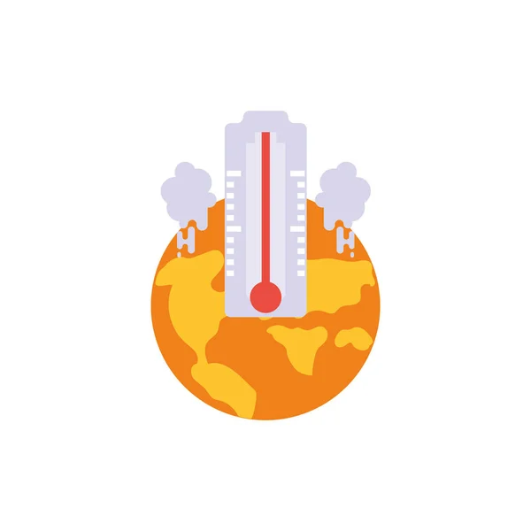 孤立世界和温度计矢量设计 — 图库矢量图片