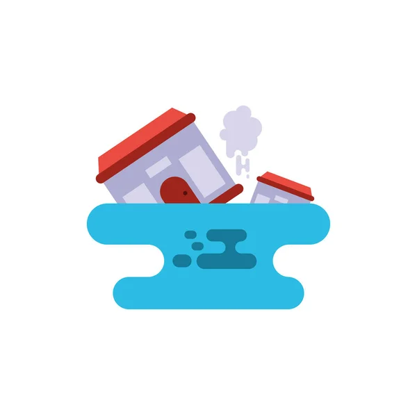 Isolated flooding house vector design — ストックベクタ