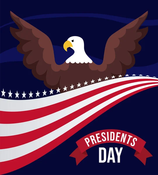 Eagle of usa happy presidents day vector design — Stock Vector
