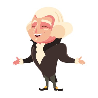 Başkan George Washington beyaz arka planda