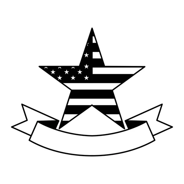 Hvězda s americkou vlajkou na bílém pozadí — Stockový vektor