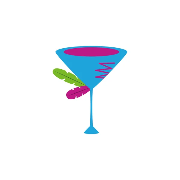 Design vettoriale isolato del bicchiere da cocktail alcolico — Vettoriale Stock