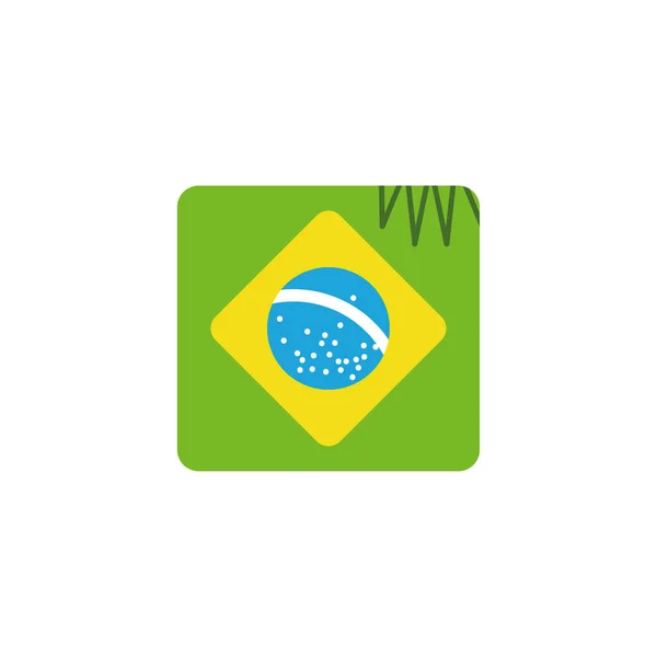 Desenho isolado do vetor de bandeira do brasil — Vetor de Stock