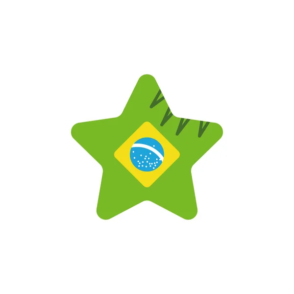 Design vettoriale stella bandiera brasiliana isolata — Vettoriale Stock