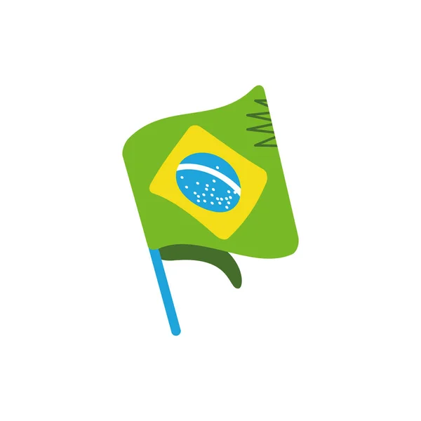 隔離されたブラジルの旗ベクトルデザイン — ストックベクタ