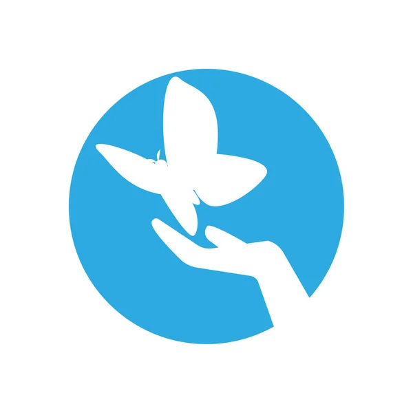 Hand with butterfly of zero discrimination day vector design — 스톡 벡터