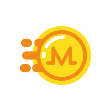 İzole Monero sikke vektör tasarımı