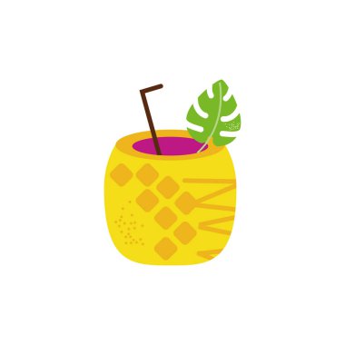 İzole edilmiş ananas kokteyli vektör tasarımı