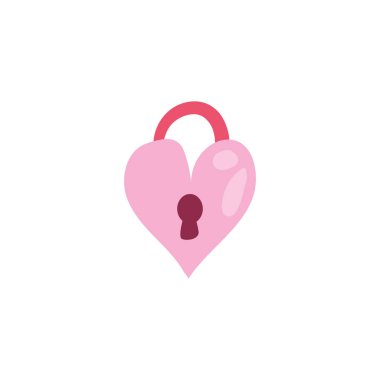 İzole edilmiş kalp asma kilit vektör tasarımı