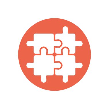 Çember vektör tasarımının içinde izole edilmiş bulmacalar