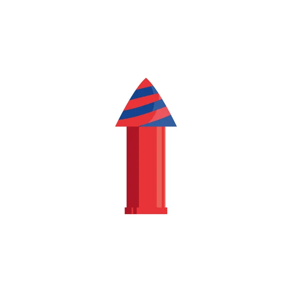Celebración aislada rojo y azul diseño de vectores de fuegos artificiales — Vector de stock