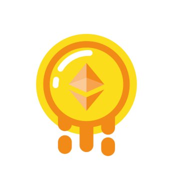 İzole ethereum sikke vektör tasarımı