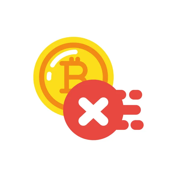 Bitcoin isolado e design de vetor de botão proibido —  Vetores de Stock