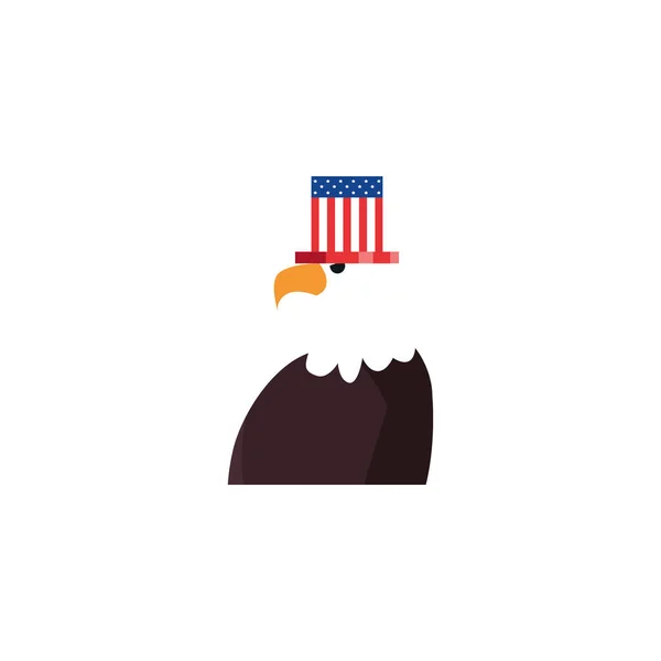 Eagle with usa flag hat vector design — 스톡 벡터