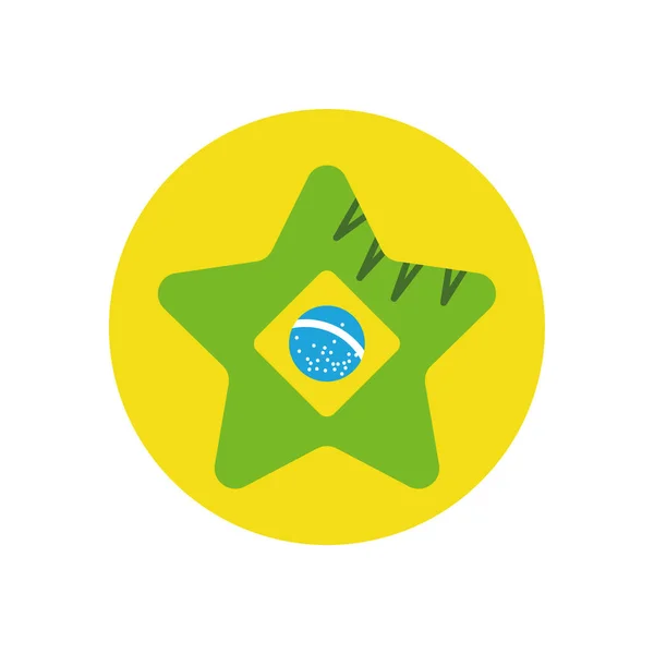 Desenho isolado do vetor estelar da bandeira do brasil — Vetor de Stock