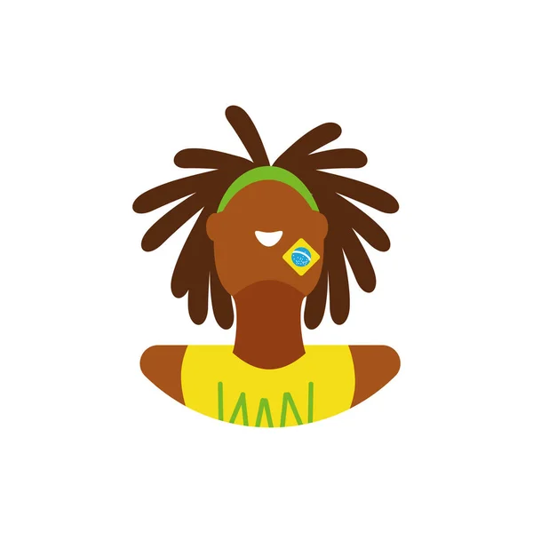 Avatar hombre de Brasil vector de diseño — Vector de stock