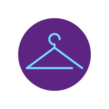 Isolated neon cloth hanger vector design