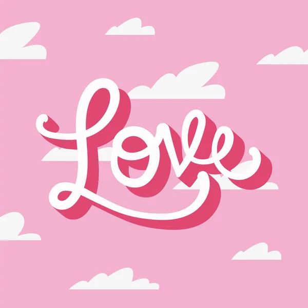 Love text and clouds vector design — ストックベクタ