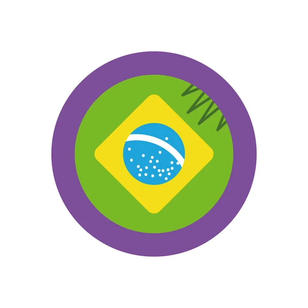 Isolierte brasilianische Flagge Kreis Vektor-Design — Stockvektor