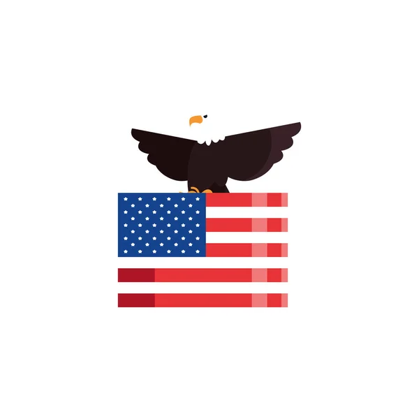 Vereinzelte US-Flagge und Adler-Vektor-Design — Stockvektor