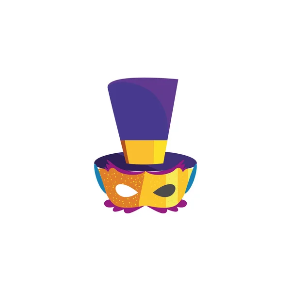 Isolated party mask with hat vector design — 스톡 벡터