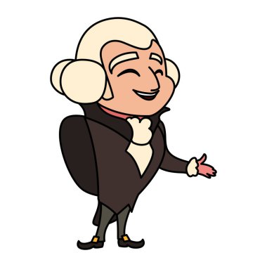 Başkan George Washington beyaz arka planda