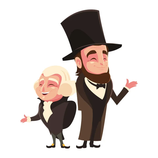 Karikatur der Präsidenten george washington und Abraham lincoln, president day — Stockvektor